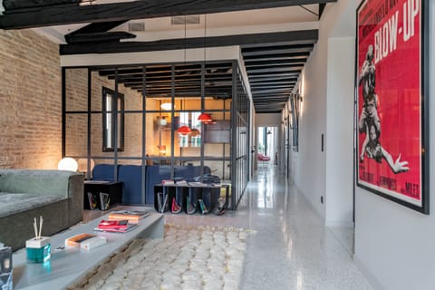 the spacious, characterful and partially vaulted beamed main living space