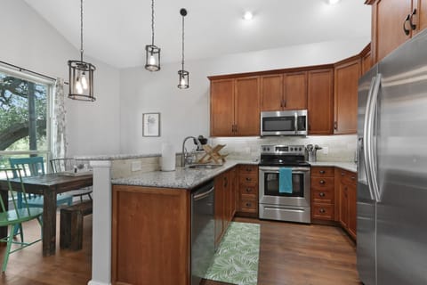 The kitchen is open to the main living area