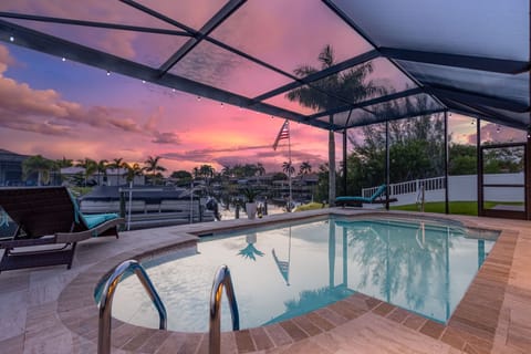 Colorful sunset from the lanai.