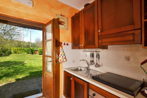 The kitchen  open on the garden