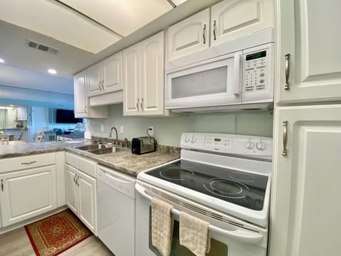 Fully stocked kitchen.