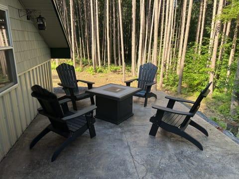 Rear patio gas fire pit