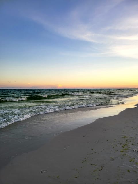Beautiful sunset on the private gated beach