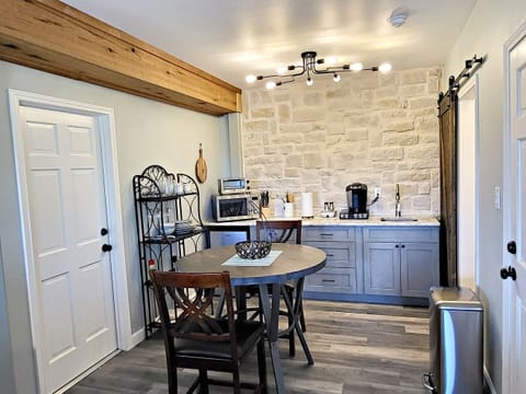Kitchenette w/ Keurig, fridge, toaster oven and the essentials.