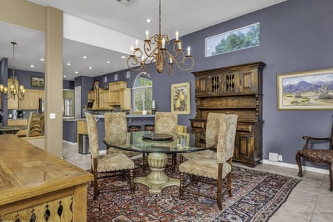 Dining room table - seats 6 and additional seating as well.