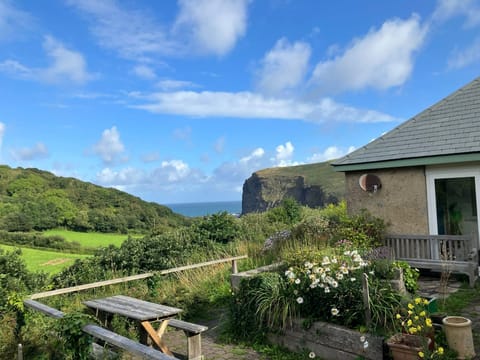 Seaside retreat, tucked away in hidden valley, a stones throw to sandy beach.