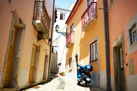Typical street of old Lisbon