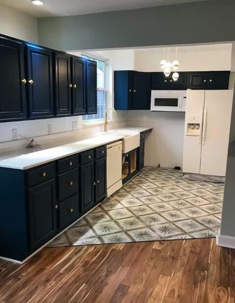 Enjoy plenty of counter space, refrigerator, new gas stove, microwave and more