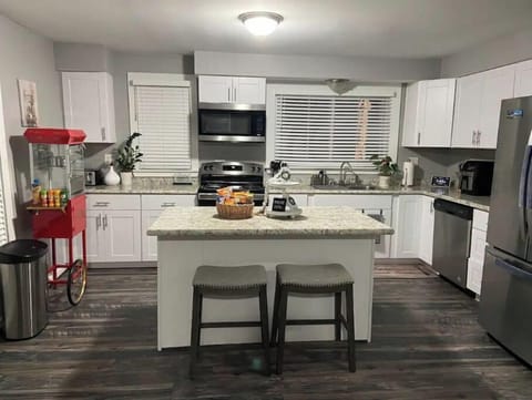 The kitchen is well equipped with everything you need.