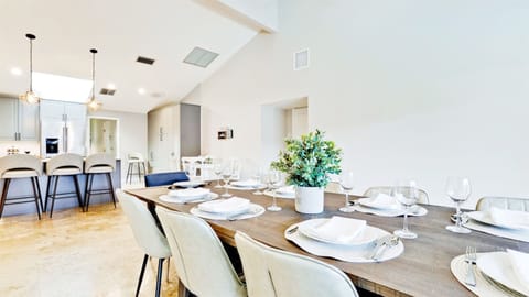 Dining table that fits for 8 persons.