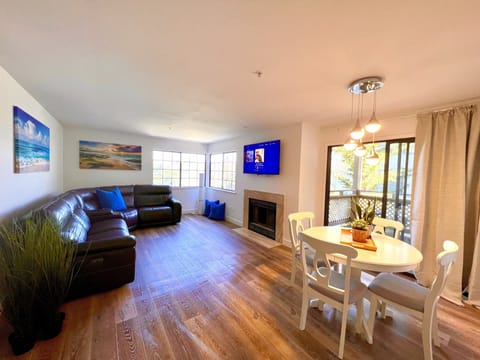 Large Living Room with Leather Couch