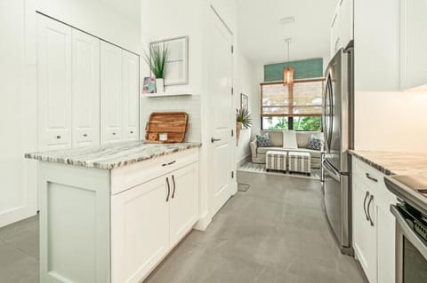 View from kitchen to den 