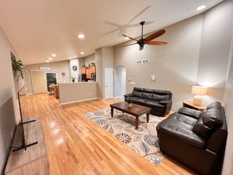 Living room with 4k 65” Smart TV