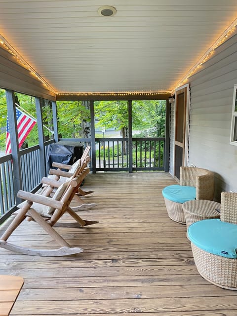Porch with the view on Lake Sunapee