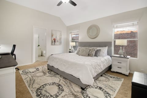 Master Bedroom- king size bed with luxurious 12 inches memory foam mattress