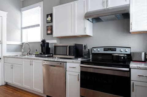Kitchen with Microwave, Stove and Dishwasher