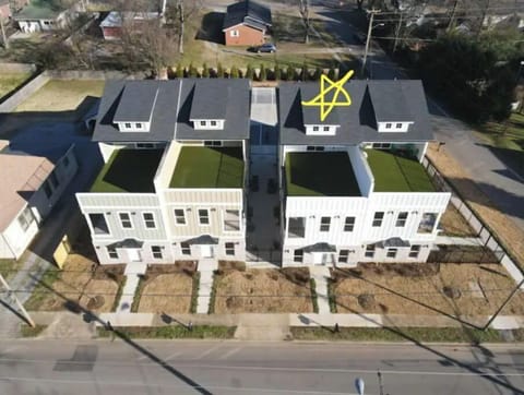 Bird's Eye View of Townhome - Yellow star indicated the rentable unit.