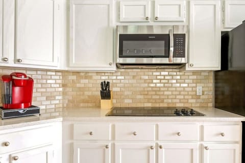 Our kitchen has all you need - pots, pans, dinnerware, coffee maker, and more!