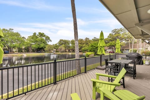 Private Deck Overlooking Lagoon with Grill