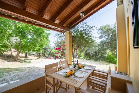 Enjoy your book or meal outside or the night Corfiot sky.