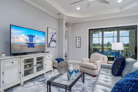 Enjoy watching your favorite shows on this large Smart TV.
