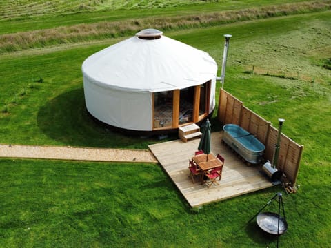 Luxury Yurts with the unique Hippie Hot Tub and space to relax