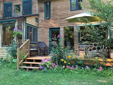 Front porch with seating and grill