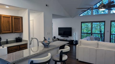 It's easy to hang out together with the open floor plan upstairs.