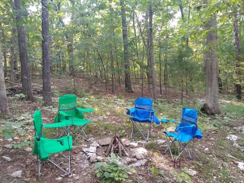 Private fire pit behind the house.