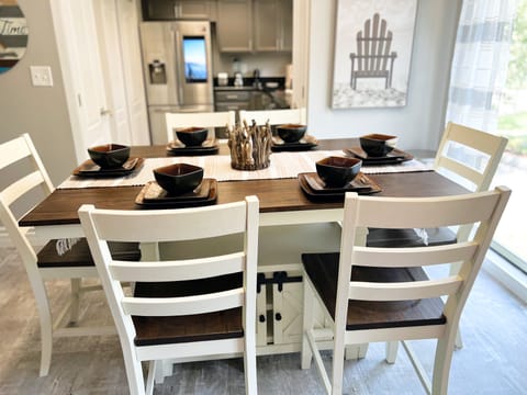 Have a seat at the table to enjoy a nice meal.