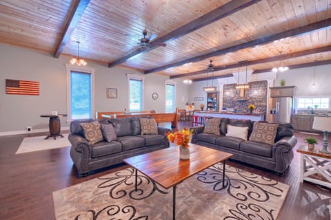 Living Room, with Kitchen Beyond