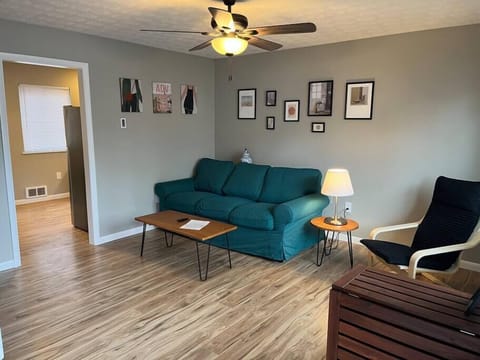 Living Room and Doorway to Kitchen and Downstairs Half Bath