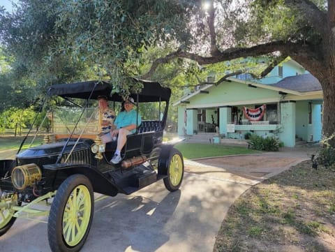  Front welcome drive,  we often get fun guests, like this 1910 Stanley Steamer. 