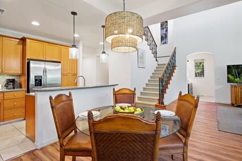 Enjoy seamless access to the kitchen, dining, and living space