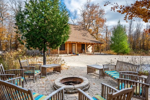 Fire pit.  Wood for purchase available