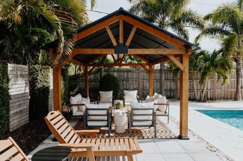 Luxurious lounge area by the pool - perfect place to enjoy the sun/shade/book with your coffee!!