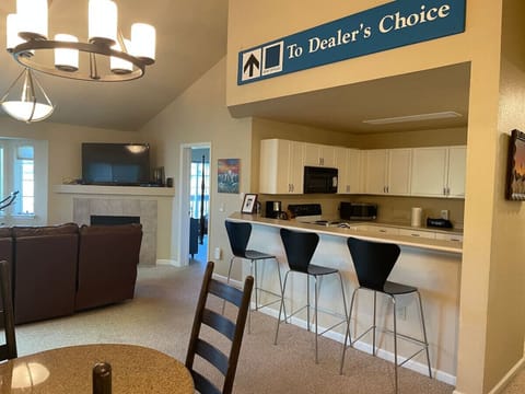 Open dining and living area with a comfortable atmosphere