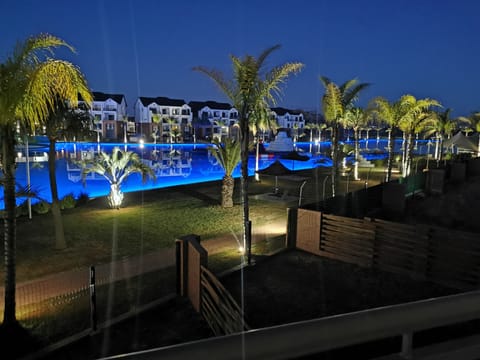 View of the crystal lagoon from balcony  of the apartment. 