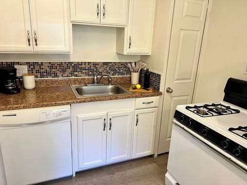 Fully stocked kitchen. 