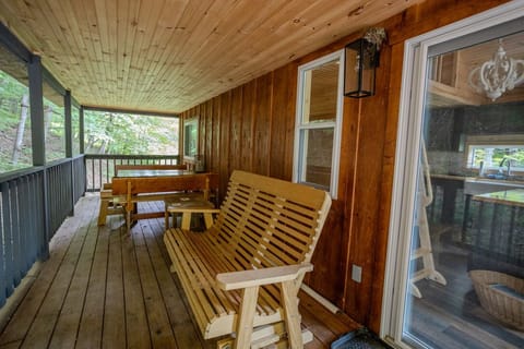 Porch w/Amish Glider and Custom Dining Table