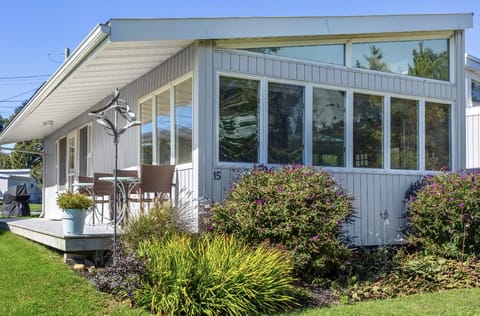 Waterfront cottage with beach access from large deck right on the sand!