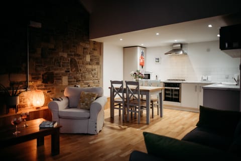 Cosy open plan kitchen and living area