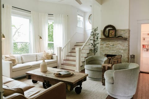 This room sets the tone for the entire home, with its warm natural lighting.