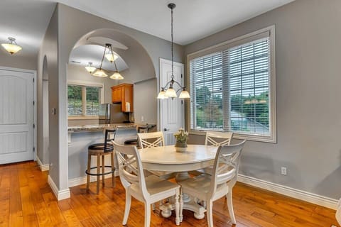 Gather around the table for a meal together.