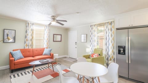 Living room and dining area.