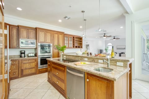 Tons of storage and modern appliances in the kitchen.