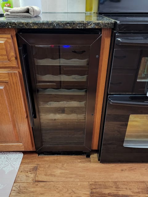Wine cooler in kitchen 