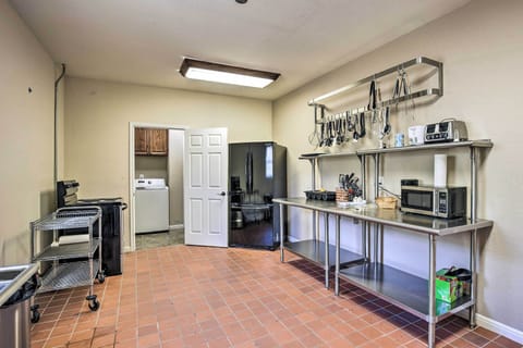 Kitchen Area | Commercial Ice Maker | Electric Range | Microwave | Fridge