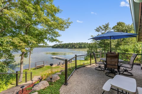 Check out this view! Comfortable chairs and kids picnic table. Great for sunsets