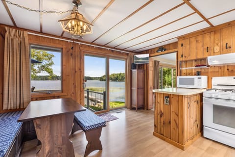Great view of the lake from the kitchen/dining space! Access to back patio.